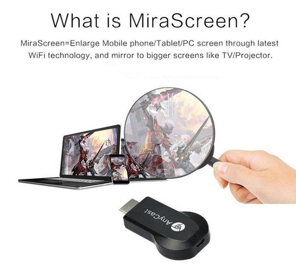 Planet Gates Wireless WiFi Display Dongle Screen Mirroring Audio Video Adapter for iPhone 5 5S 6 6S 7 8 Plus X For iPad & Android Phone to TV