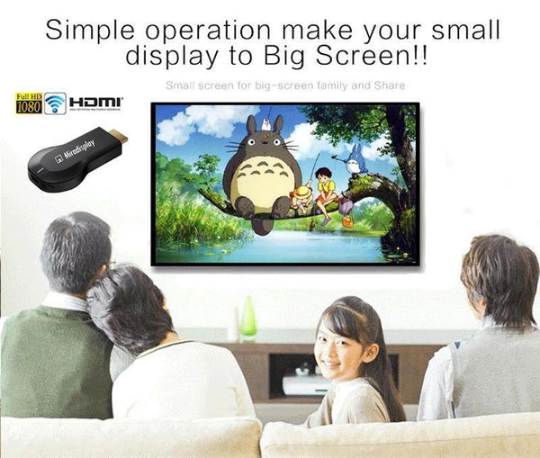 Planet Gates Wireless WiFi Display Dongle Screen Mirroring Audio Video Adapter for iPhone 5 5S 6 6S 7 8 Plus X For iPad & Android Phone to TV