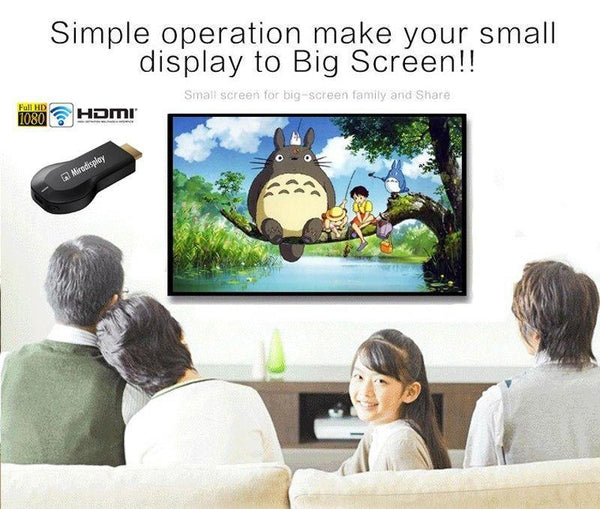 Planet Gates Wireless WiFi Display Dongle Screen Mirroring Audio Video Adapter for iPhone 5 5S 6 6S 7 8 Plus X For iPad & Android Phone to TV