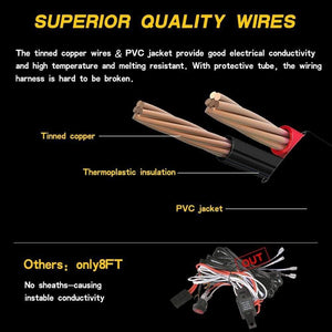 Planet Gates Wiring Harness Switch Relay Kit for Connect 2 LED 300W Work Driving Light Bar 4WD