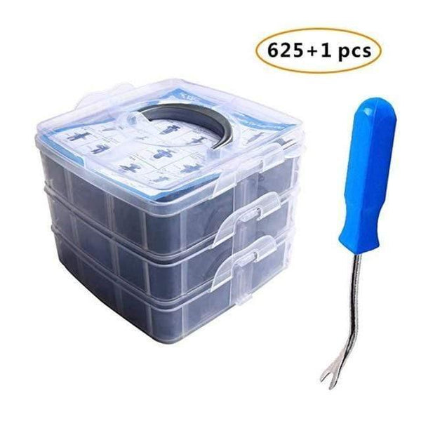Planet Gates with 1pcs blue tool Auto Fastener Clip with Hand Tools Door Trim Panel Auto Bumper Rivet Retainer Push Engine Cover Clips Car Interior Accessories