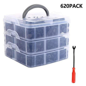 Planet Gates with 1pcs red tool Auto Fastener Clip with Hand Tools Door Trim Panel Auto Bumper Rivet Retainer Push Engine Cover Clips Car Interior Accessories