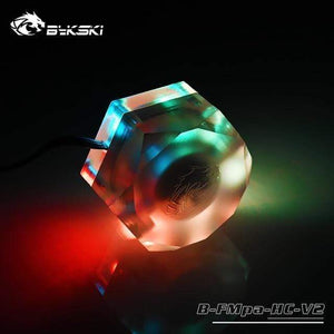 Planet Gates with A-RGB light -1 Acrylic Flow Meter 6-Way G1/4 Thread 5V GND Light to AURA Coolant Filter Computer Cooler Fittings 6-Way Holes Filter