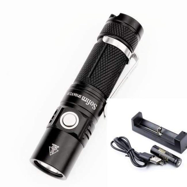 Planet Gates with battery kit / Black Sofirn New SP10 V2.0 EDC Flashlight AA Tactical LED Flashlight 14500 Cree XPG2 550lm Mini Portable Flash Light Torch Lamp