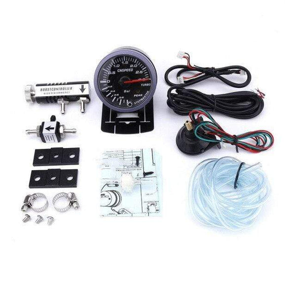 Planet Gates with black controll 60mm 2.5" Car Turbo Boost Gauge 3 BAR  12V + Turbo Boost controller kit adjustable 1-30PSI  With Sensor