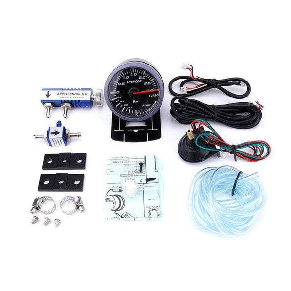 Planet Gates with blue controll 60mm 2.5" Car Turbo Boost Gauge 3 BAR  12V + Turbo Boost controller kit adjustable 1-30PSI  With Sensor
