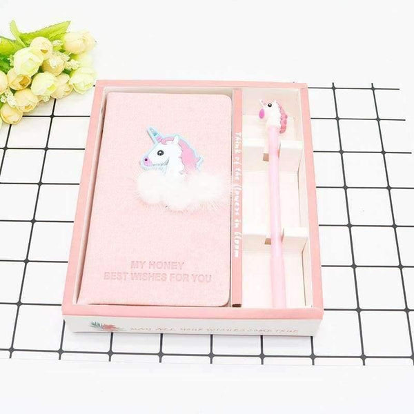 Planet Gates with box Creative New Cartoon Unicorn Notebook with box gift Set Girl Heart Stationery Gifts Notebooks & Writing Pads