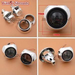 Planet Gates With C Shrouds Upgrade Metal 3.0 H1 Super HID Bi xenon Lens Projector lenses Headlight H1 H4 H7 Headlamps Car Styling Automobiles Part