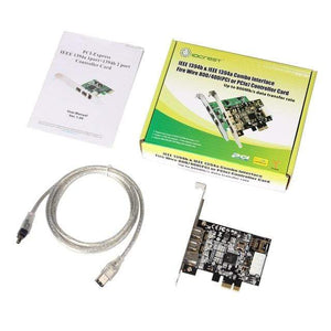 Planet Gates With Cable PCI Express 3 Port Firewire 1394B & 1394A PCIe 1.1 x1 Card TI XIO2213B Chipset