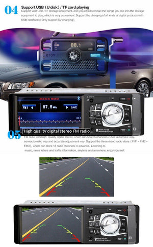 Planet Gates With camera 1Din Car Radio 4.1Inch Bluetooth 1 Din Auto Audio Stereo Player FM Autoradio Support File Navigation Rear Camera Function