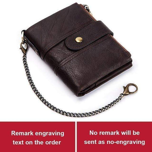 Planet Gates with Chain 1 Genuine Leather Free Engraving Quality Wallet Women Crazy Horse Wallets Coin Purse Short Male Mini Money Bag Girls
