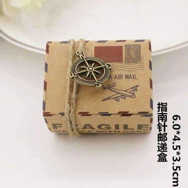 Planet Gates 100pcs Vintage Favors Kraft Paper Candy Box Travel Theme Airplane Air Mail Gift Packaging Boxes Wedding Decoration Supplies