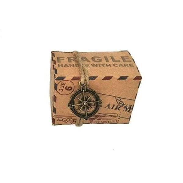 Planet Gates With compass Wedding Gift Boxes 25 pcs Kraft Travel Theme Air Mail Wedding Favor Souvenirs Candy Boxes Festive Party Supplies caja de regalo
