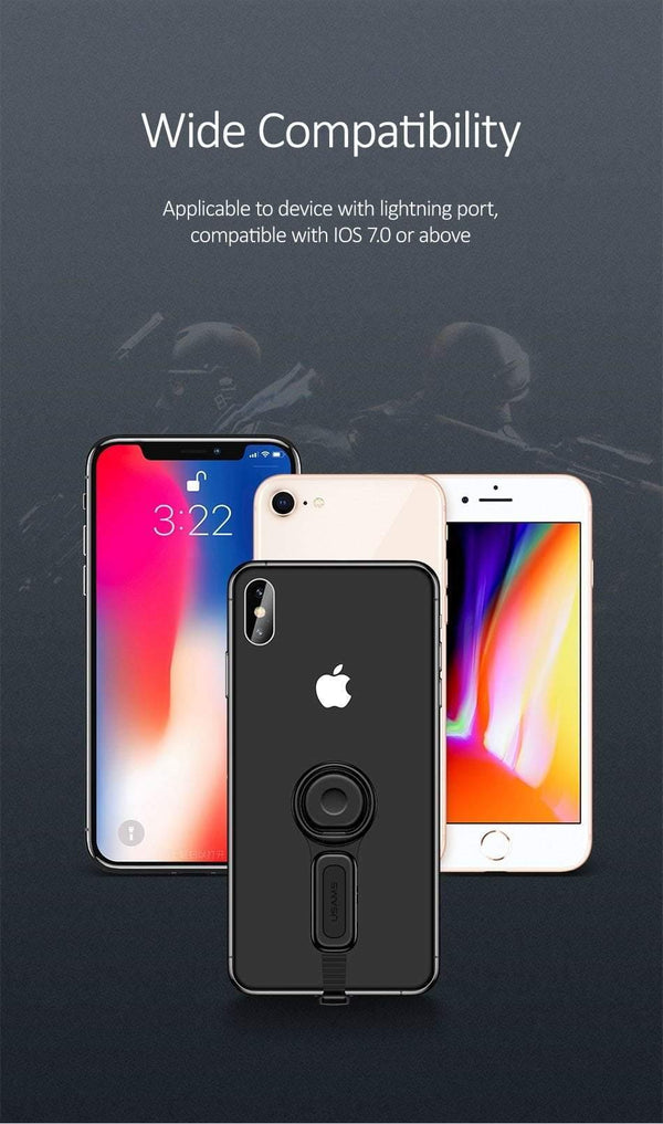 Planet Gates With Dual Lighting Lighting Dual Adapter & Ring Holder USAMS 3.5mm Audio&charger Adjust Phone Holder fast charging for iPhone iOS Adapter OTG