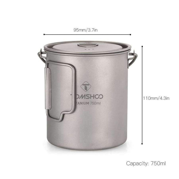 Planet Gates With Lid Outdoor Camping Cookware Cooking Ultralight 750ml Titanium Pot Cup Portable Titanium Water Mug Cup kamp malzemeleri