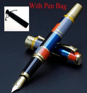 Planet Gates With Pen Bag Fountain Pen Full metal Golden Clip luxury ink pens Caneta Stationery Office supplies