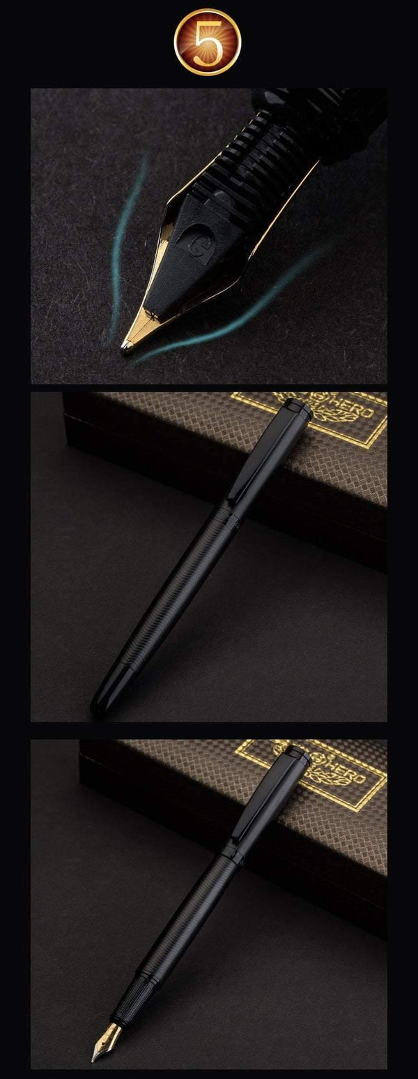 Planet Gates With pen bag Metal Matte black thread body Iraurita fountain pen 0.5mm ink pens Business Office