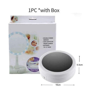 Planet Gates with retail box Mirror Folding 10x Magnification Makeup Mirror Compact Stand Hand Cosmetic Mirror Woman Pocket Mirrors vanity Lamp