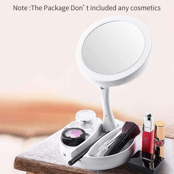 Planet Gates with retail box Mirror Folding 10x Magnification Makeup Mirror Compact Stand Hand Cosmetic Mirror Woman Pocket Mirrors vanity Lamp