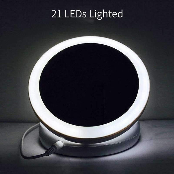 Planet Gates with retail box Mirror Folding 10x Magnification Makeup Mirror Compact Stand Hand Cosmetic Mirror Woman Pocket Mirrors vanity Lamp