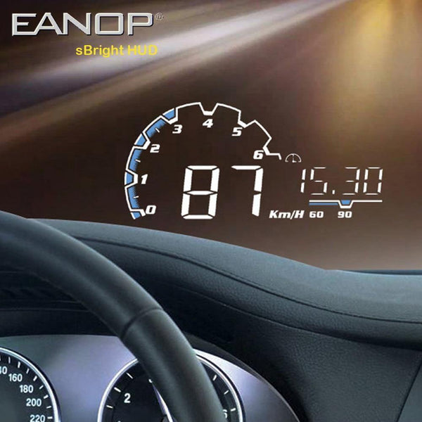 Planet Gates With Switch Cable / China Bright Car HUD Head up display OBD II EUOBD Computer Speedometer hud film Car electronics Overspeed Voltage Alarm