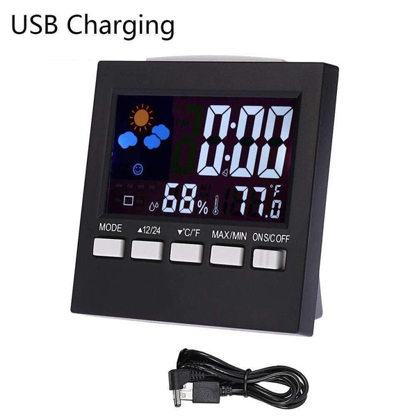 LCD Digital Thermometer Hygrometer Large Screen  Calendar Clock Weather Station Desk Clock Temperature Humidity Meter