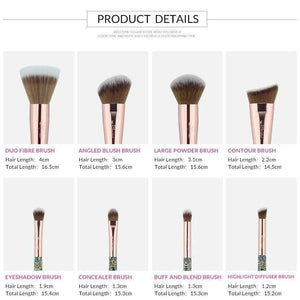 Planet Gates without bag Makeup Brushes 12PCS Set Bamboo Make Up Brush Soft Synthetic Collection Kit with Powder Contour Eyeshadow Eyebrow Brushes