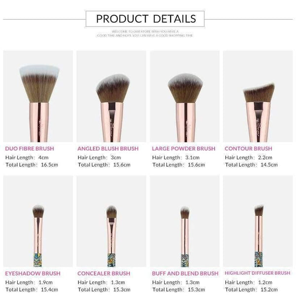 Planet Gates without bag Makeup Brushes 12PCS Set Bamboo Make Up Brush Soft Synthetic Collection Kit with Powder Contour Eyeshadow Eyebrow Brushes