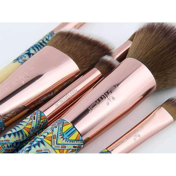 Makeup Brushes 12Pcs Set Bamboo Make Up Brush Soft Synthetic Collection Kit With Powder Contour Eyeshadow Eyebrow Brushes