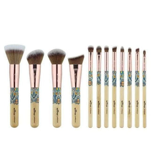 Planet Gates without bag Makeup Brushes 12PCS Set Bamboo Make Up Brush Soft Synthetic Collection Kit with Powder Contour Eyeshadow Eyebrow Brushes