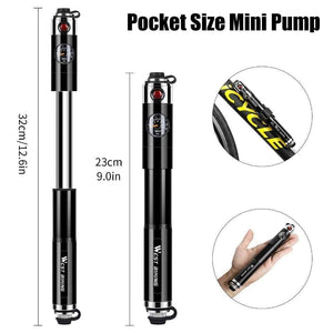 Planet Gates Without barometer / China Cycling Pump Hose Gauge Bicycle Adapter Alloy Portable Tire Inflator Air Needle Schrader Presta Valve Hand Bike Pump