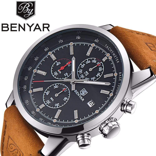 Planet Gates without box Men Watch Top Brand Luxury Male Leather Waterproof Chronograph Quartz Military Wrist Watch Men Clock saat