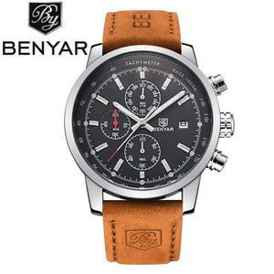 Planet Gates without box Men Watch Top Brand Luxury Male Leather Waterproof Chronograph Quartz Military Wrist Watch Men Clock saat
