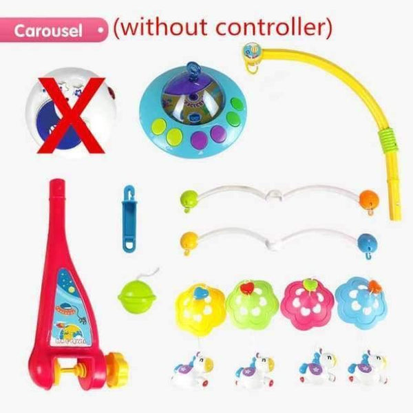 Planet Gates without controller Huanger Musical Crib Mobile Bed Bell Baby Rattle Rotating Bracket Projecting Toys for 0-12 Months Newborn Kids Christening gift