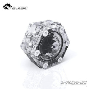 Planet Gates without light Acrylic Flow Meter 6-Way G1/4 Thread 5V GND Light to AURA Coolant Filter Computer Cooler Fittings 6-Way Holes Filter