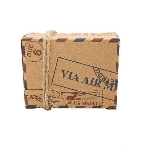 Planet Gates Without pendant Wedding Gift Boxes 25 pcs Kraft Travel Theme Air Mail Wedding Favor Souvenirs Candy Boxes Festive Party Supplies caja de regalo