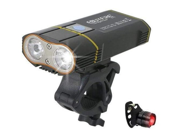 Planet Gates WithRearlight Bicycle Light 6000lm 2x XML-L2 LED Cycling Lights USB Rechargeable 6000mAh bicicleta Wheel Bike Front Light taillight