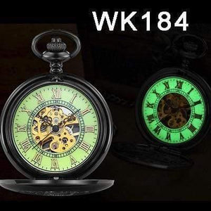 Planet Gates Wk184 / United States Pocket Watch Mechanical Pocket Watches Flip Clock Necklace Retro Skeleton Vintage Pocket Fob Watch Chain Dropshipping