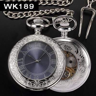 Planet Gates WK189 / United States Pocket Watch Mechanical Pocket Watches Flip Clock Necklace Retro Skeleton Vintage Pocket Fob Watch Chain Dropshipping