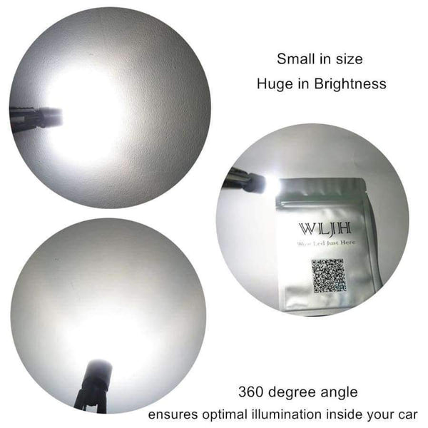 Planet Gates WLJH 2x 12v 24v Car Led Light W5W T10 Led Bulb 3030 SMD Auto DRL Lights Interior Dome Reading Parking Bulb Clearance Lamp White