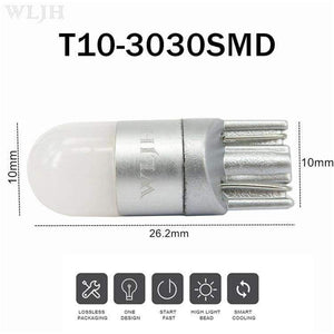 Planet Gates WLJH 2x 12v 24v Car Led Light W5W T10 Led Bulb 3030 SMD Auto DRL Lights Interior Dome Reading Parking Bulb Clearance Lamp White