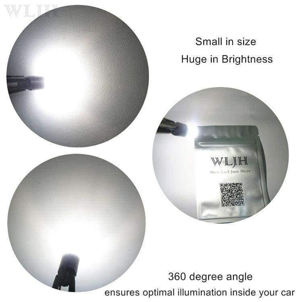 Planet Gates WLJH 2x 12v 24v Car Led Light W5W T10 Led Bulb 3030 SMD Auto DRL Lights Interior Dome Reading Parking Bulb Clearance Lamp White