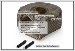 Planet Gates WLR - 100% Full Titanium T3 Turbo Blanket Turbo Heat Shield Fit : T2 T25 T28 GT28 GT30 GT35 And Most T3 Turbo WLR1303-2T/TBF03