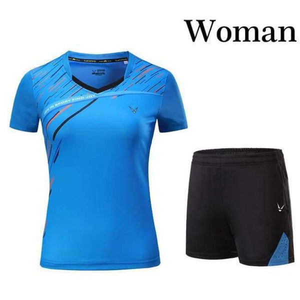 Planet Gates Woman 1 set 1 / M Qucik dry Badminton sports clothes Women/Men , table tennis clothes, Tennis suit , badminton wear sets  3859