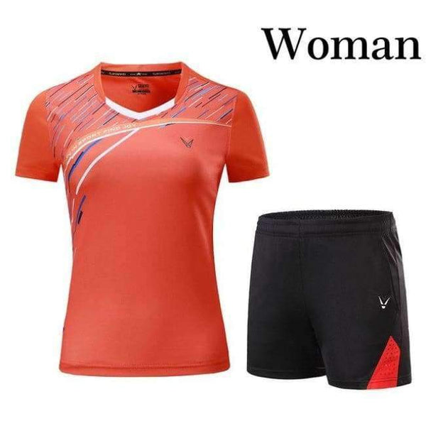 Planet Gates Woman 1 set 2 / M Qucik dry Badminton sports clothes Women/Men , table tennis clothes, Tennis suit , badminton wear sets  3859
