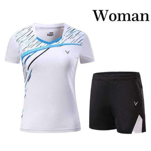 Planet Gates Woman 1 set / M Qucik dry Badminton sports clothes Women/Men , table tennis clothes, Tennis suit , badminton wear sets  3859