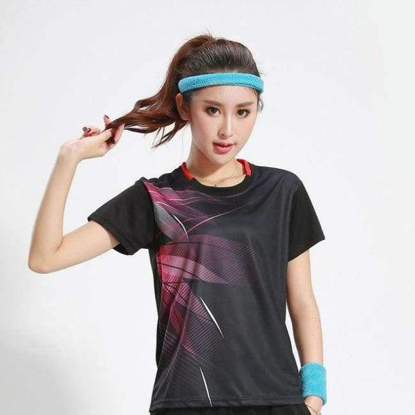 Planet Gates Woman 1 shirt 3 / XL Printing Badminton shirts , Tennis shirt Male/Female , Quick dry Table Tennis shirt , Tennis sports training shirts  3070AB