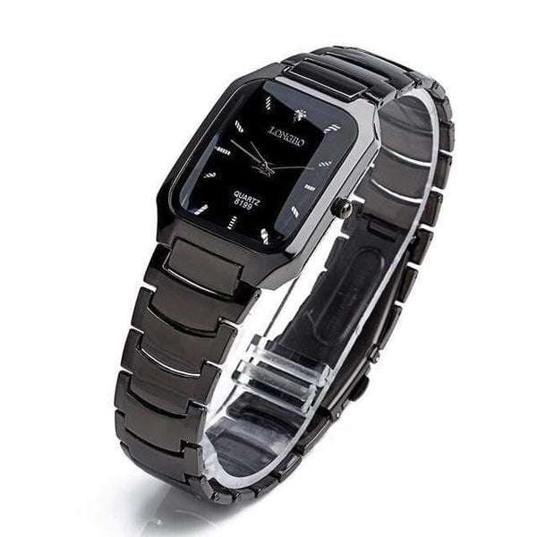 Planet Gates Woman Size Brand Man Woman Lovers Clocsk Full Black Stainless Steel Quartz Wrist Watch Folding Clasp Gift Dress Watches