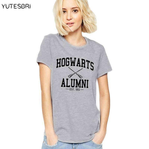 Planet Gates Woman T shirt01 / S Casual women tops tees lady's hogwarts alumni tumblr t shirt summer tops cotton female t-shirt
