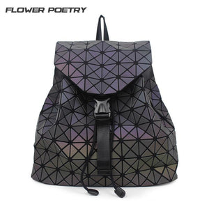 Planet Gates Women Backpack Diamond Lattice Geometry Quilted School Bag Backpacks For Teenage Girl Luminous School Bags Holographic Mochila